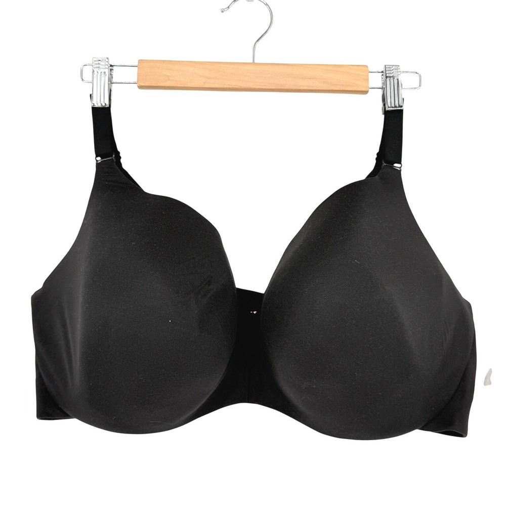 New Cacique Lightly Lined Balconette Bra Underwire Black Plus Size 46F Full Figu